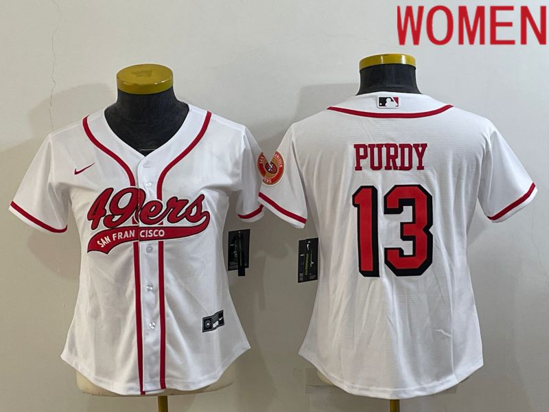 Women San Francisco 49ers #13 Purdy White Nike Co branded NFL Jerseys1